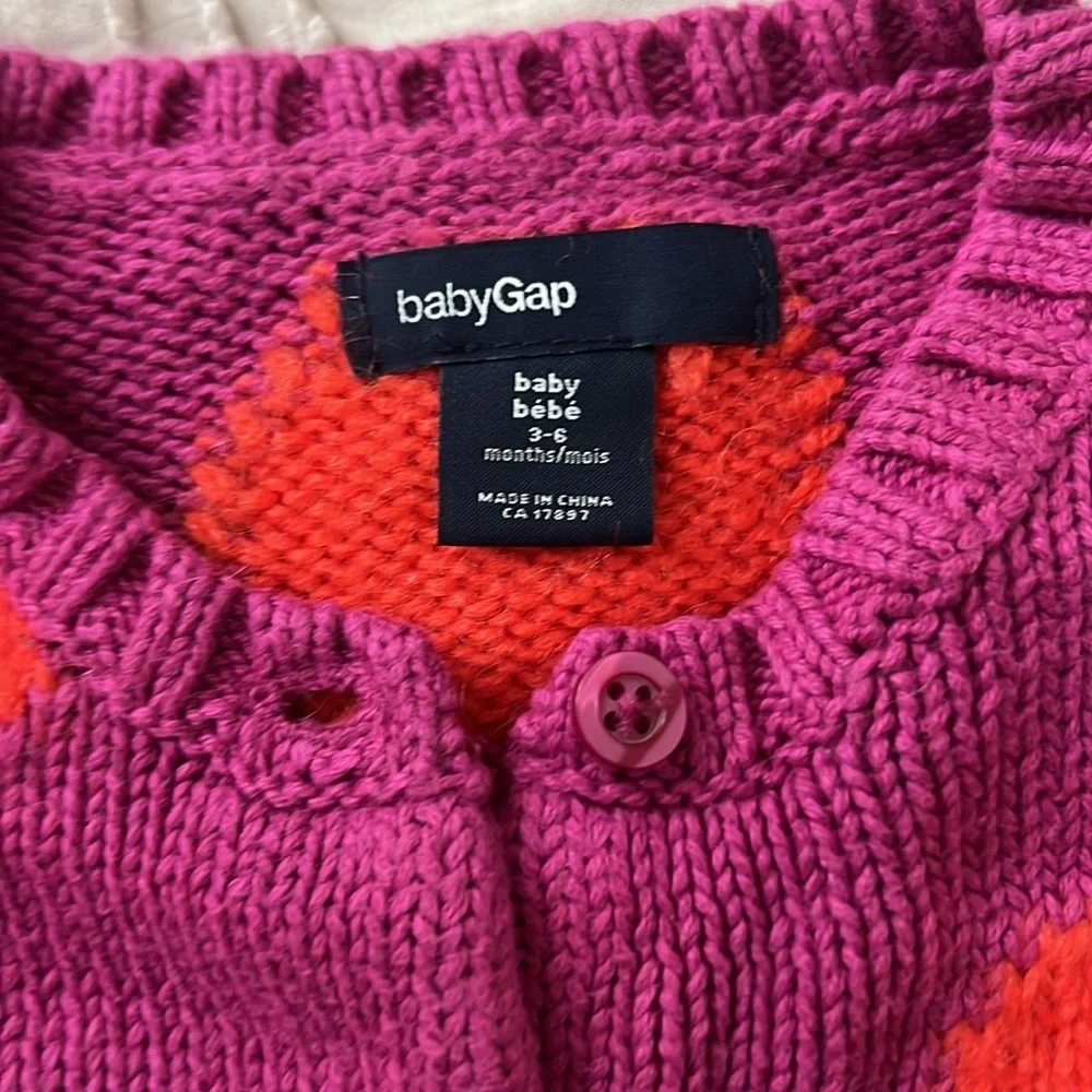 GAP Pink and Orange Baby Cardigan